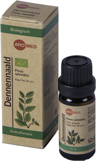 Aromed Dennennaald bio essential oil bottle with dropper, 10ml, natural aromatherapy product in clear glass container