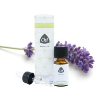 Chi Lavendel C02 bio lavender essential oil in a 2.50ml bottle, showcasing the transparent container and lavender oil inside.