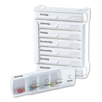 Spruyt Hillen Anabox 7 dagen medicijnbewaardozen, compact weekly pill organizer with 1 piece, clear design for medication management