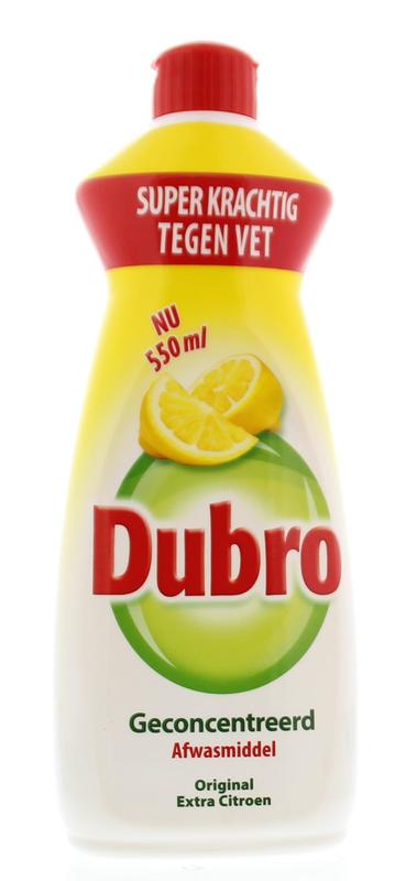 Dubro Afwas extra citroen dish soap in a 550 ml bottle, showcasing the label and product packaging.