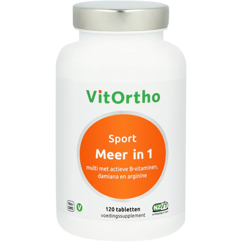 VitOrtho Meer in 1 Sport multivitamin tablets in a bottle, dietary supplement for active lifestyles, 120 count.