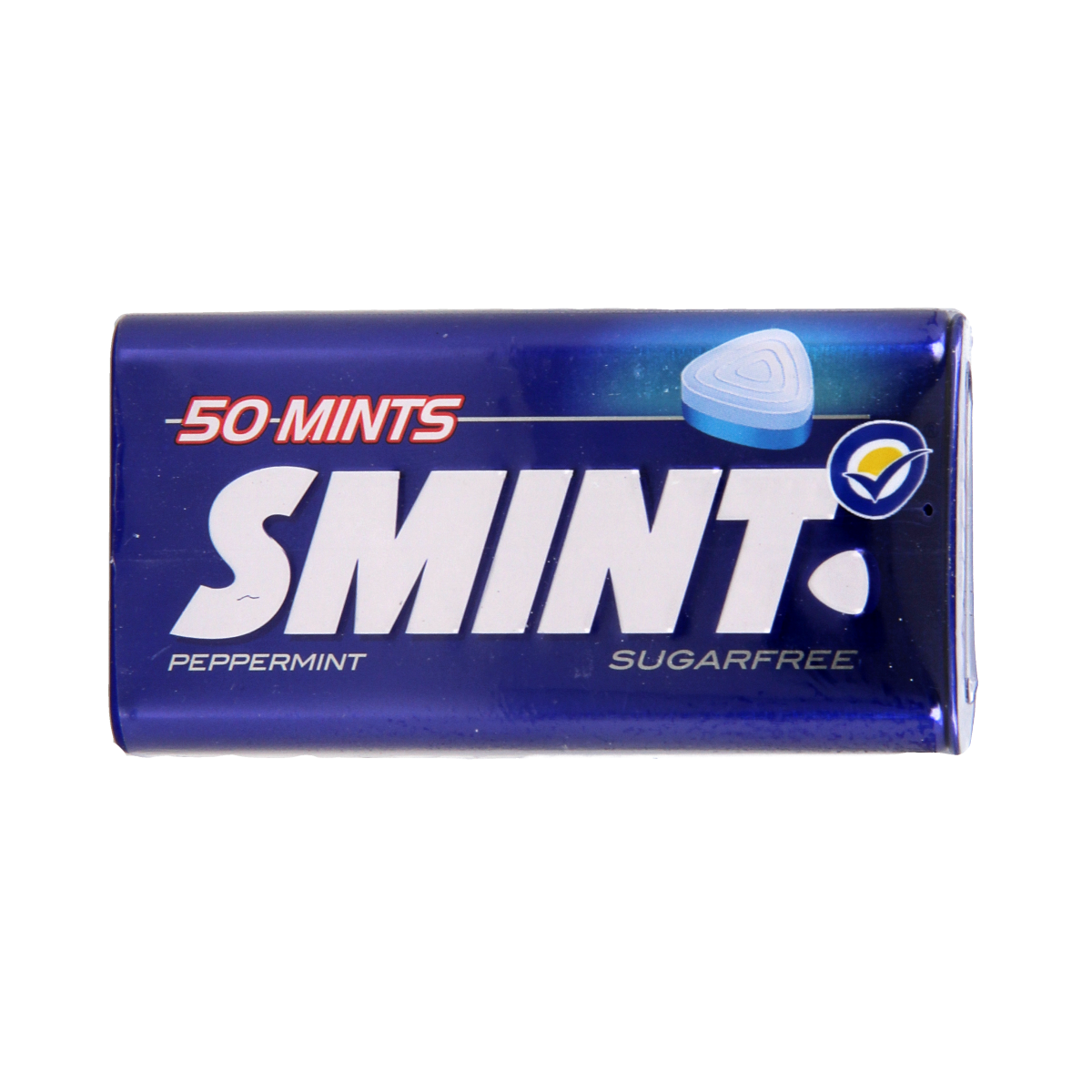 Smint XL Peppermint loose candies in a clear container, featuring individually wrapped peppermint lozenges from Smint, 50 pieces.