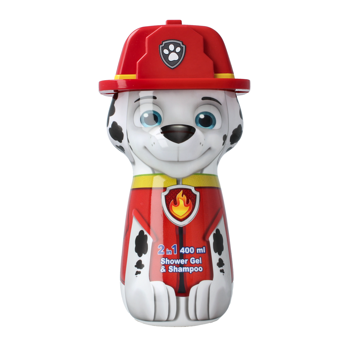 Air-Val Paw Patrol Marshall shower gel in 400ml, featuring Marshall character from Paw Patrol, ideal for kids' bath time.