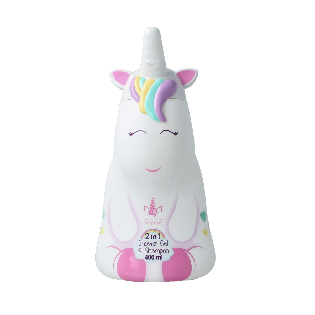 Air-Val Eau My Unicorn shower gel 2D in 400ml bottle, featuring a colorful unicorn design, for a refreshing bath and shower experience.