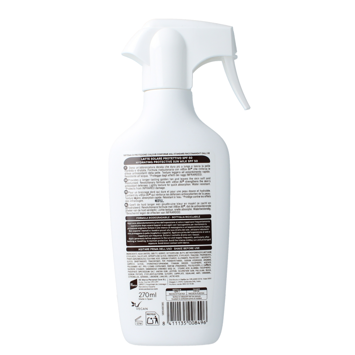 Ecran Sunique Trigger SPF50 sun lotion in 270ml bottle, sun protection cream with broad-spectrum SPF for outdoor use