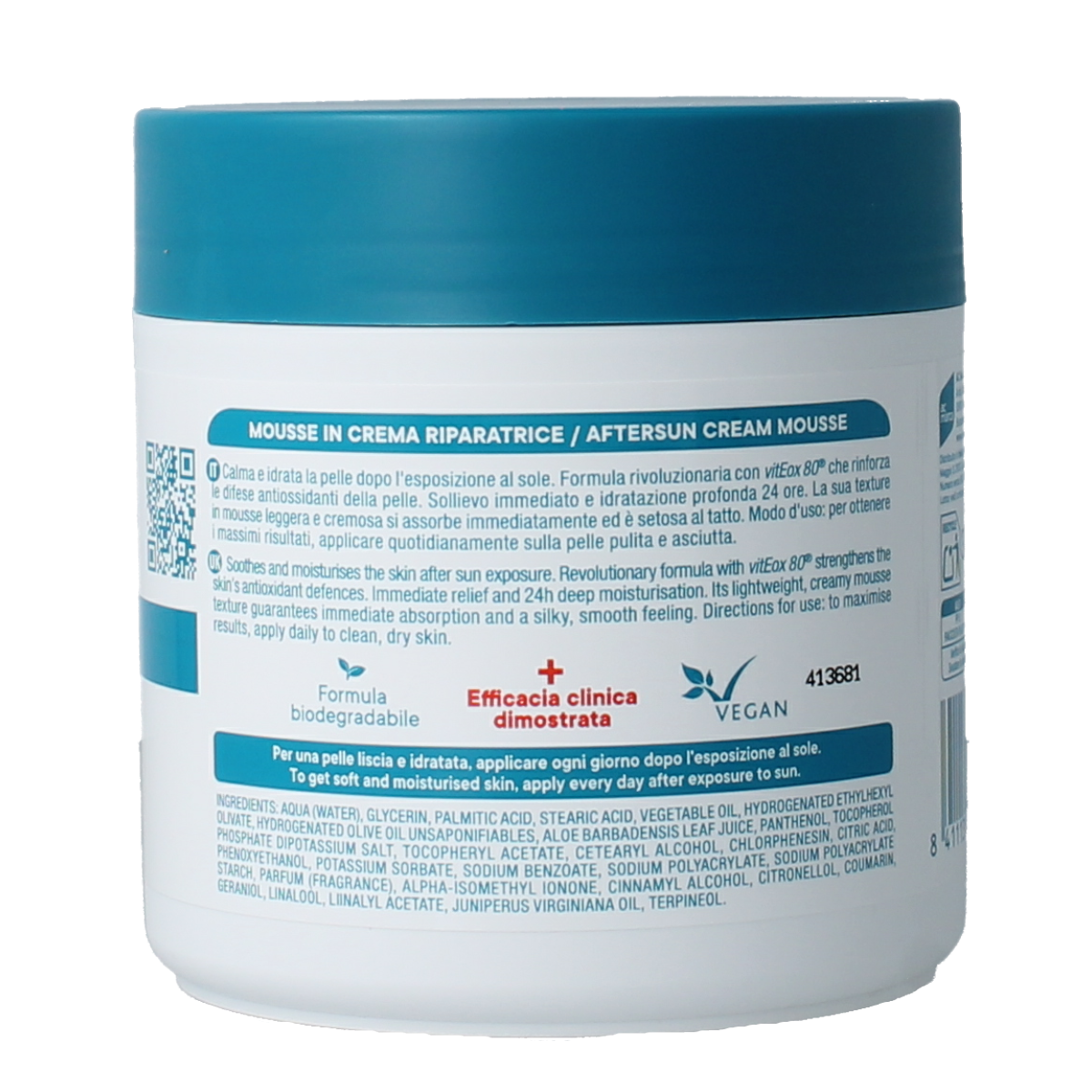 Ecran Aftersun mousse repair bottle, 350ml, soothing after-sun skincare product with sun protection benefits.