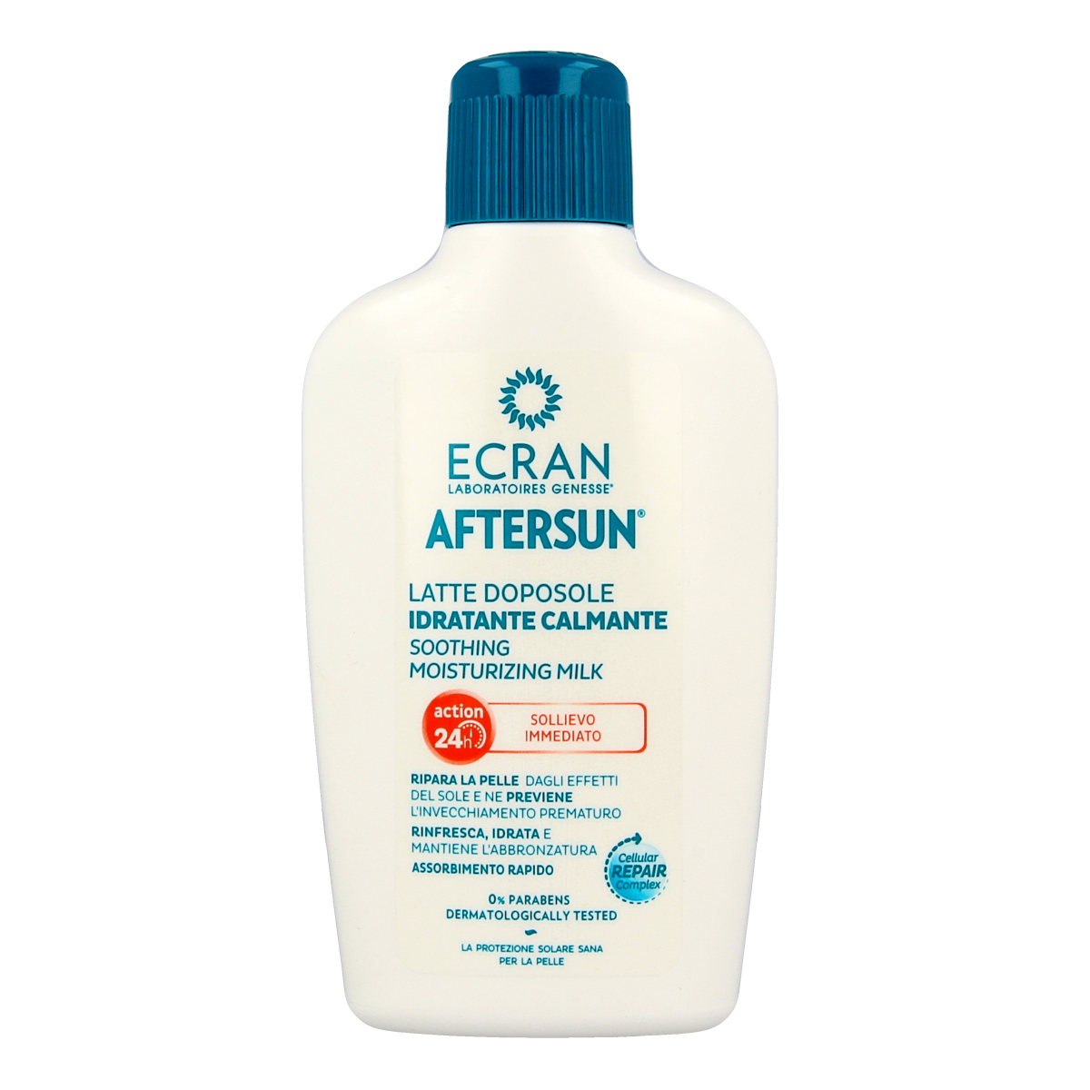 Ecran Aftersun melk hydraterend en kalmerend zonnebrandmelk, 200 ml, verzacht en hydrateert de huid na blootstelling aan de zon