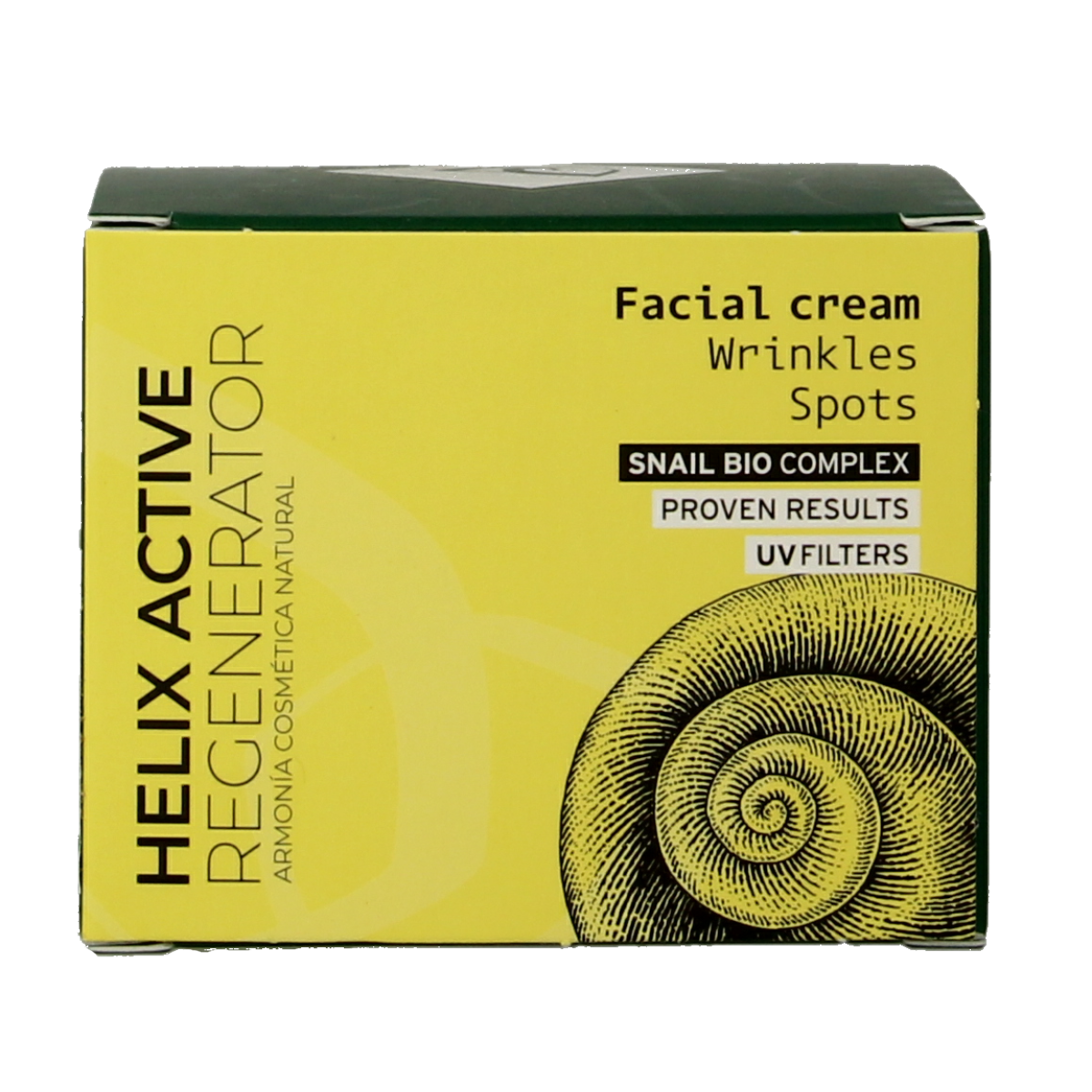Armonia Helix Active Face Creme in 50ml jar, moisturizing facial skincare product with a smooth cream texture.