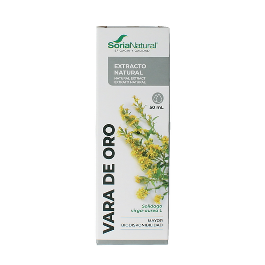 Soria Natural Solidago virgaurea extract in a 50ml bottle, herbal supplement, part of Soria Natural's herbal preparations.