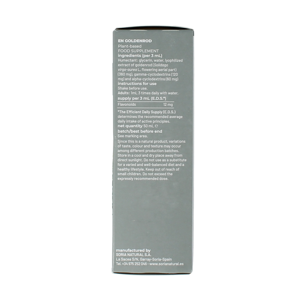 Soria Natural Solidago virgaurea herbal extract in a 50ml bottle, part of Soria Natural's herbal preparations collection.