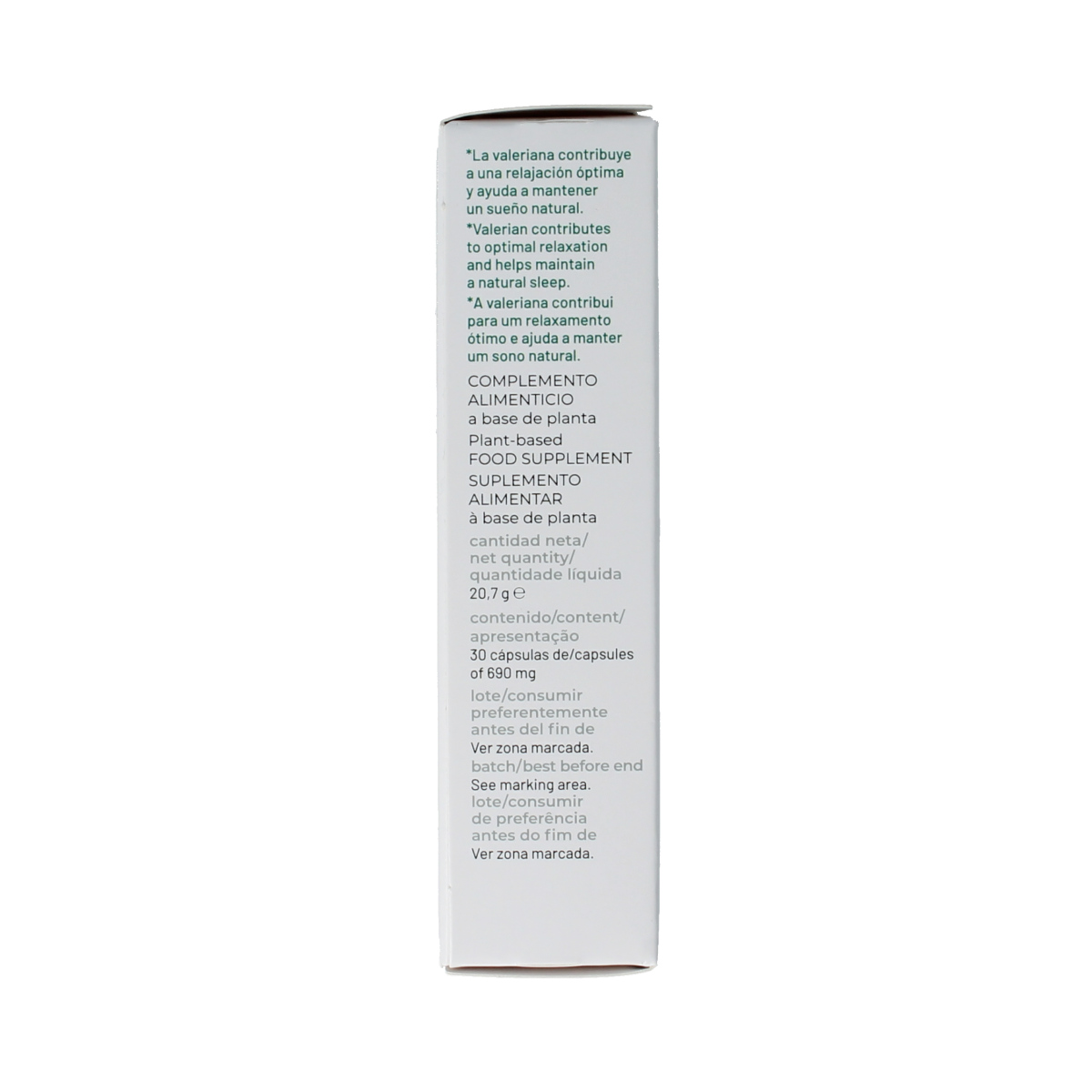 Soria Natural Valeriana XXI herbal capsules, natural herbal supplement in a white bottle with label, 30 capsules.