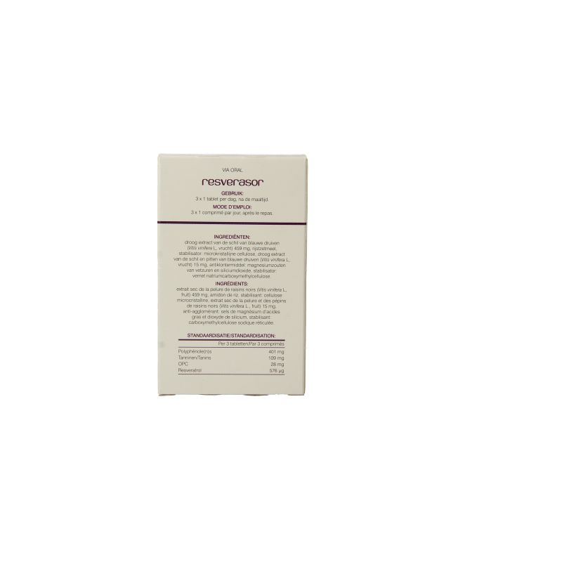 Soria Natural Resverasor 600mg herbal supplement tablets, natural plant-based product in a blister pack.