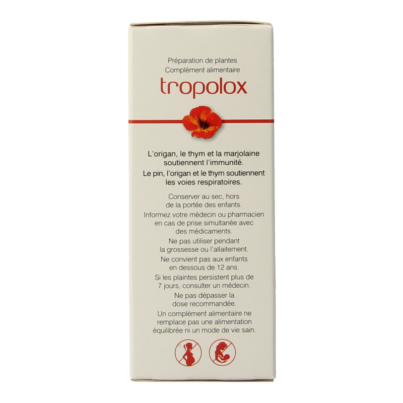 Soria Natural Tropolox herbal supplement tablets in a bottle, showcasing natural herbal ingredients for wellness.