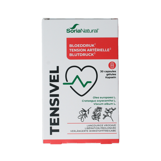 Soria Natural Tensivel blood pressure herbal capsules in a bottle, 30 capsules, herbal supplement for blood pressure support