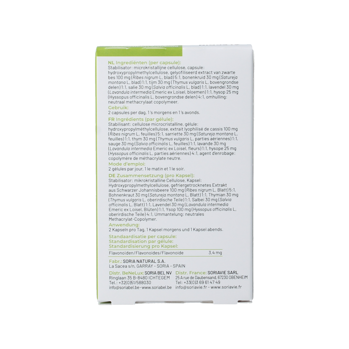 Soria Natural Alerdin XXI 14-C herbal supplement capsules for allergy relief, displayed in a bottle with label and capsules.