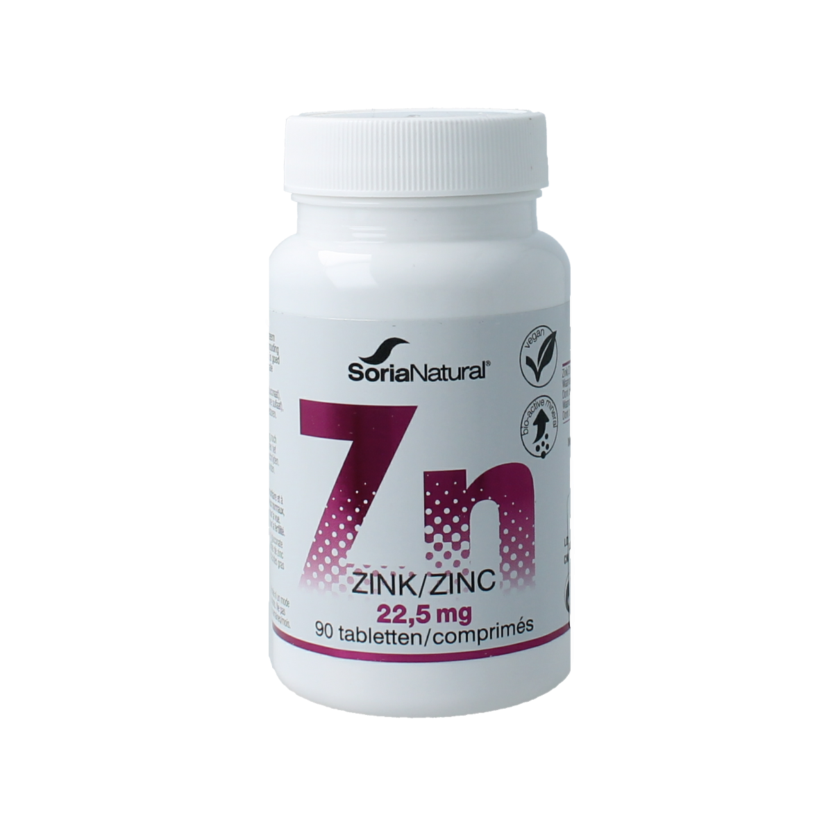 SoriaBel Zink 22mg mineral supplement tablets, 90-count package, showing zinc tablets in blister pack
