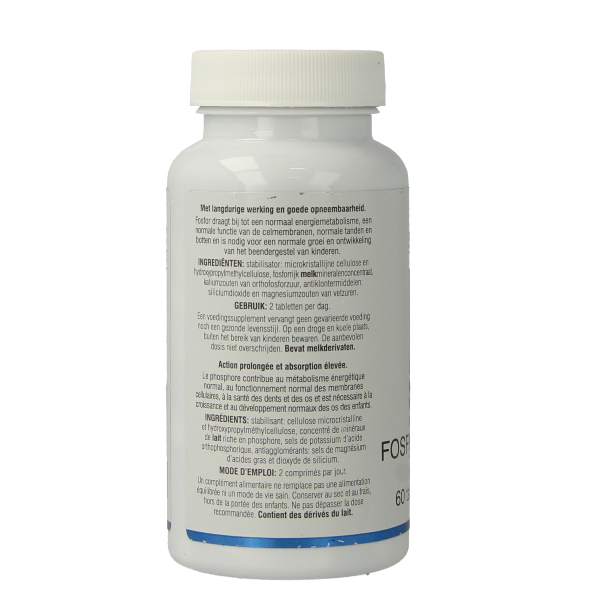 Soria Natural Fosfor mineral supplement 57.5mg, pack of 60 tablets showing the bottle and label.