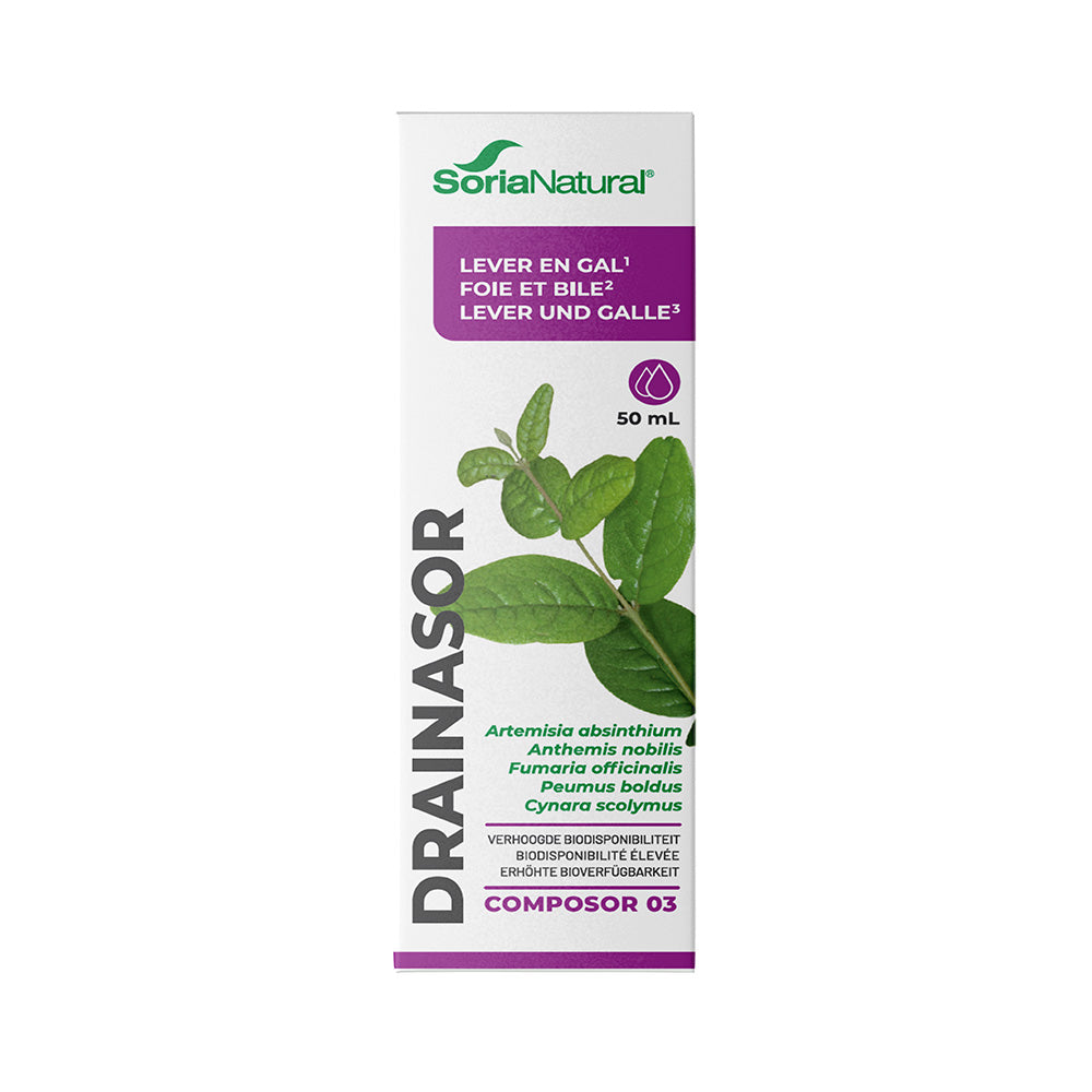 Soria Natural Composor 5 stressor XXI herbal preparation in a 50ml bottle, featuring natural plant extracts for wellness.
