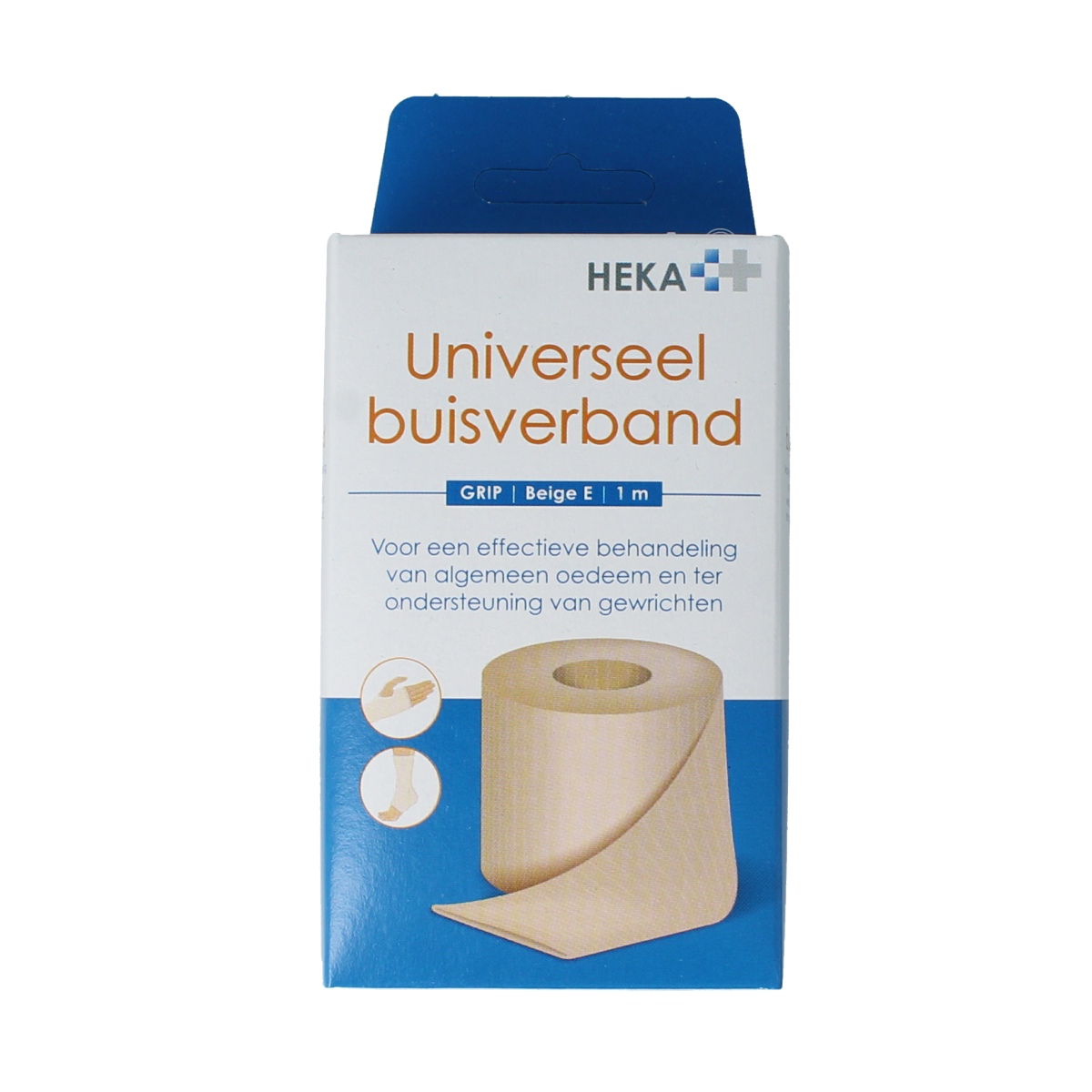 Beige Heka Grip compress gauze pad E 1.00 piece, sterile medical gauze and compress for wound care.