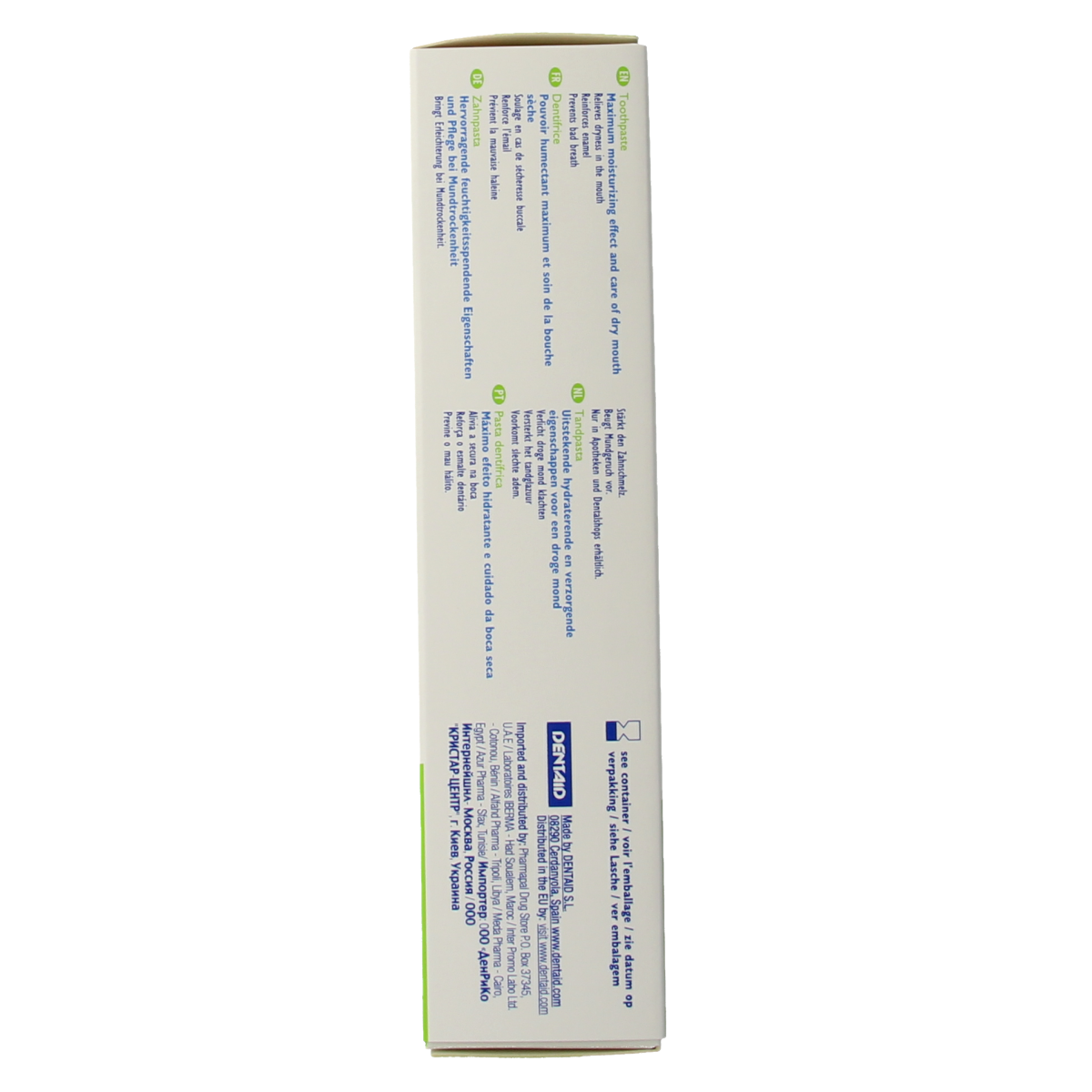 Dentaid Xeros toothpaste in 75ml tube, featuring the Dentaid brand packaging and label design.