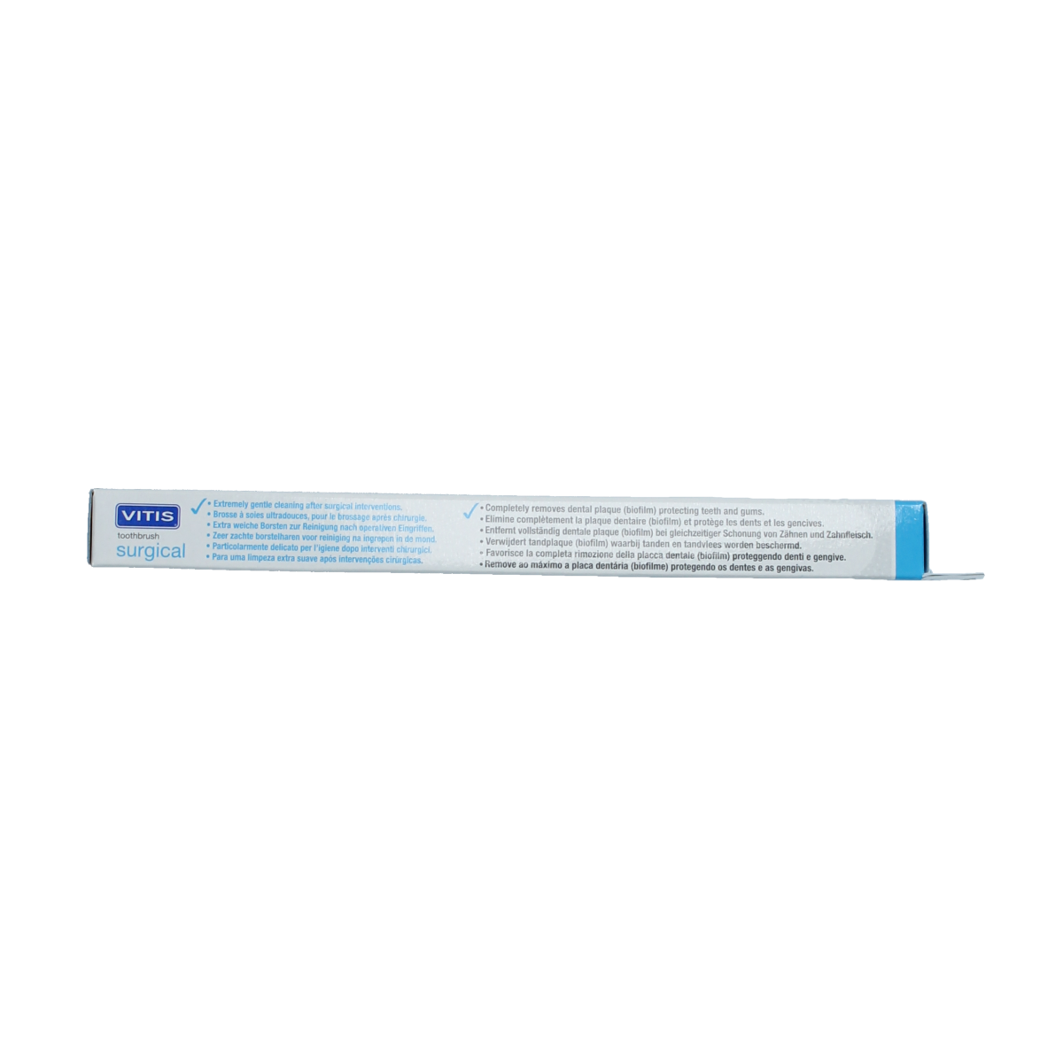 Vitis Tandenborstel surgical with 1.00 toothbrush, showing the ergonomic handle and soft bristles for effective oral care.