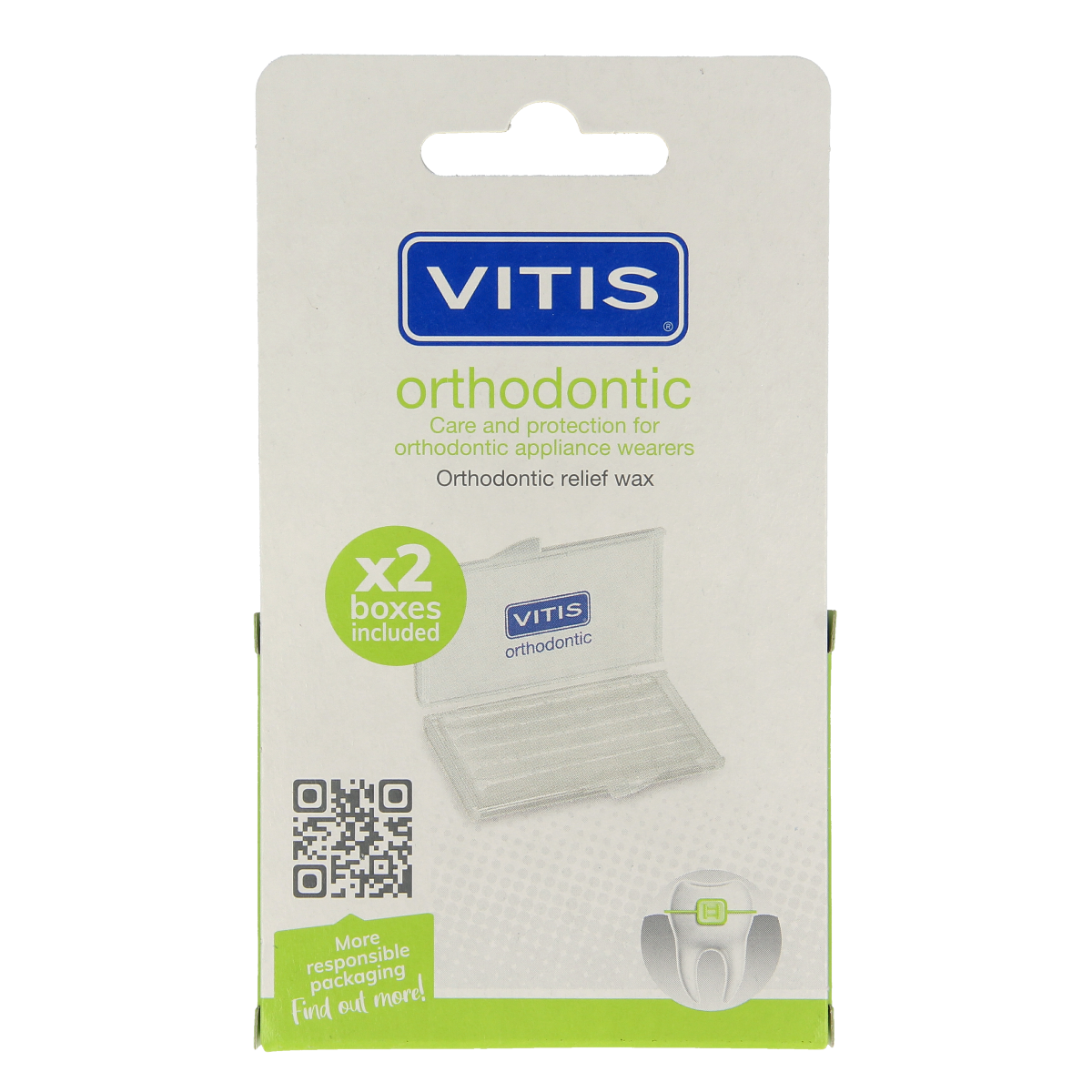 Vitis orthodontic wax package with one piece, designed for dental hygiene and teeth cleaning, branded Vitis.