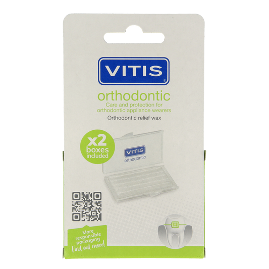 Vitis orthodontic wax package with one piece, designed for dental hygiene and teeth cleaning, branded Vitis.