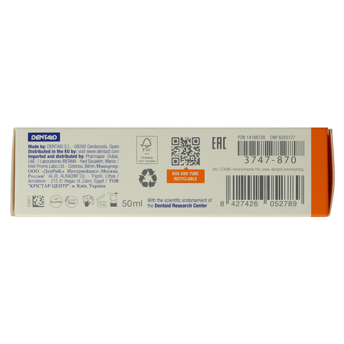 Vitis Tandgel kids toothpaste in a 50ml tube, featuring colorful packaging with cartoon characters for children’s dental care.