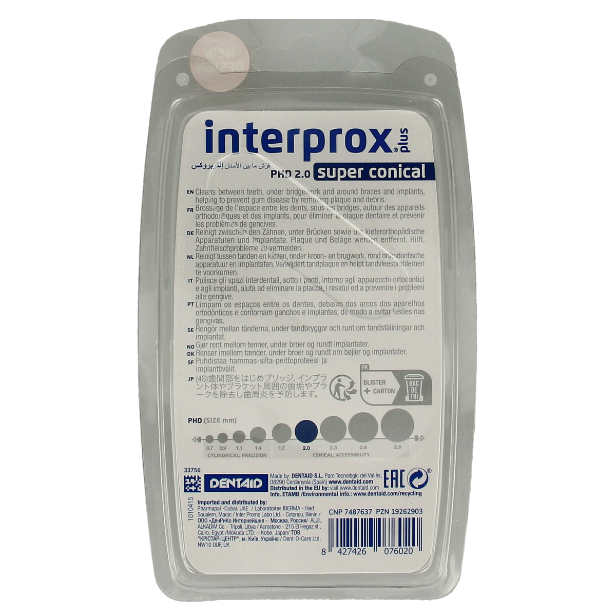 Interprox Plus super conical donker blauw tandenstokers en ragers 4.00, dental tools for effective interdental cleaning.