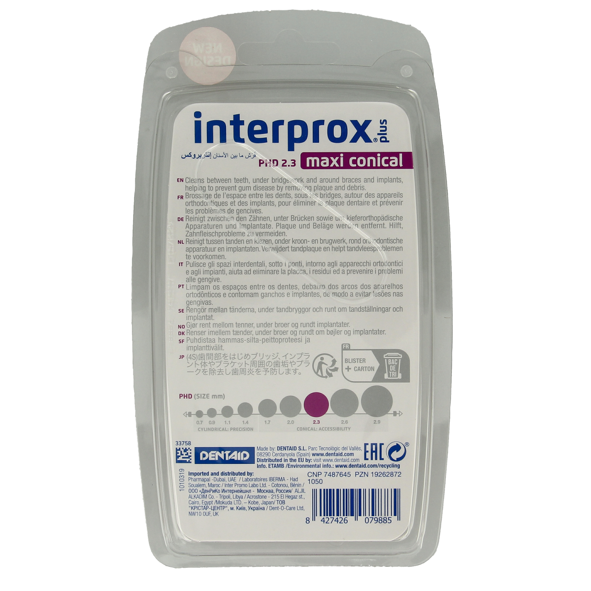 Interprox Interprox Plus Maxi Conical Purple Ragers, pack of 4, dental interdental cleaning tools with tapered design.