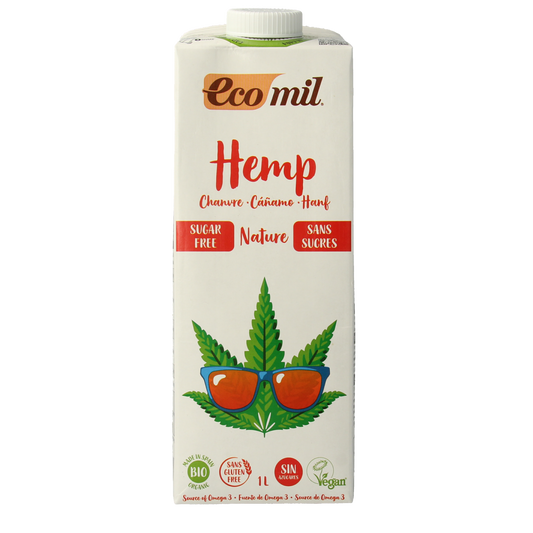 Ecomil organic hemp drink in a 1-liter bottle, natural and plant-based, from the Ecomil drink and juice collection.