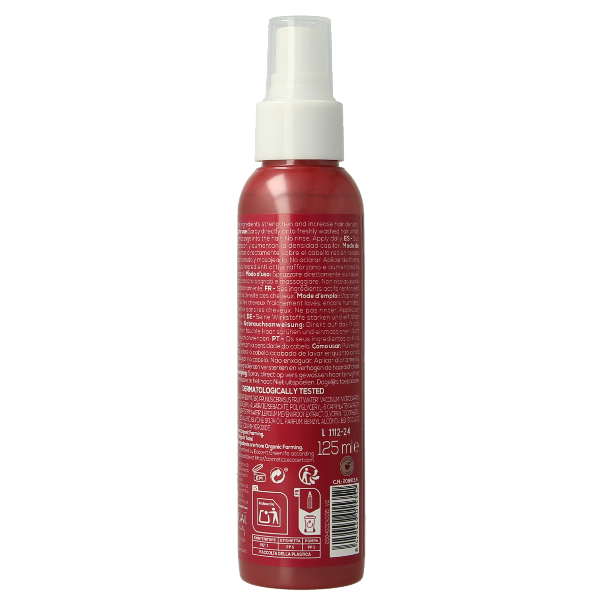 Naturtint Verstevigende haarverzorgingslotion in 125 ml bottle, designed to strengthen and nourish hair.