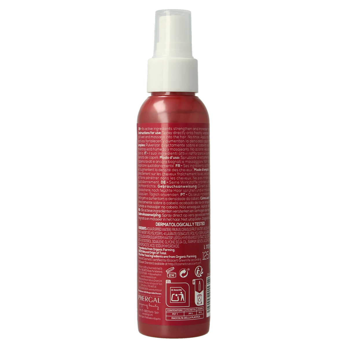 Naturtint Haarverzorging verstevigende lotion in 125ml bottle, featuring natural ingredients for hair strengthening.