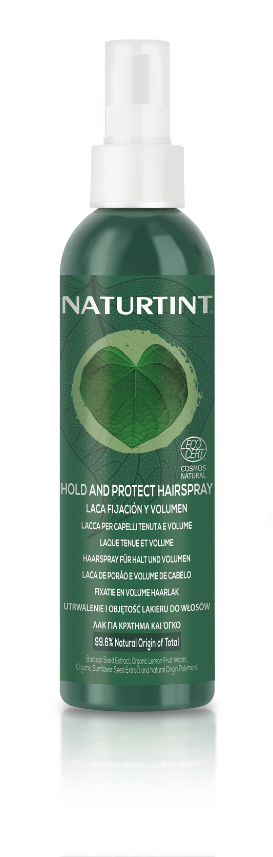 Naturtint eco hairspray hold and protect, 175ml, natural hair styling product with natural ingredients and lightweight spray application.