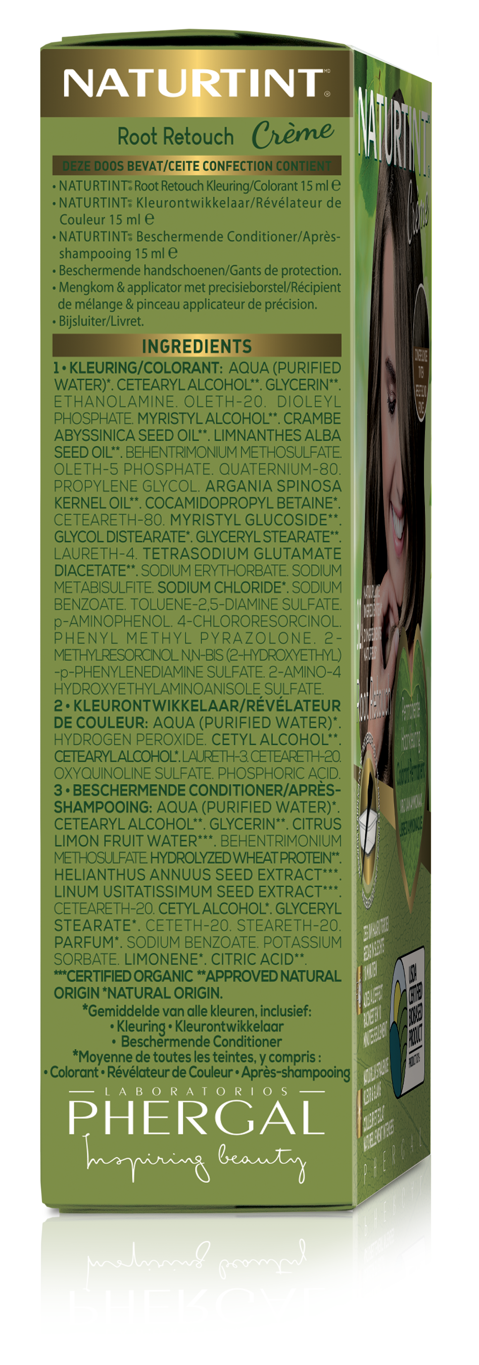 Naturtint Root Retouch in donkerblond, 45ml, showing the hair color application and natural-looking hair touch-up product.