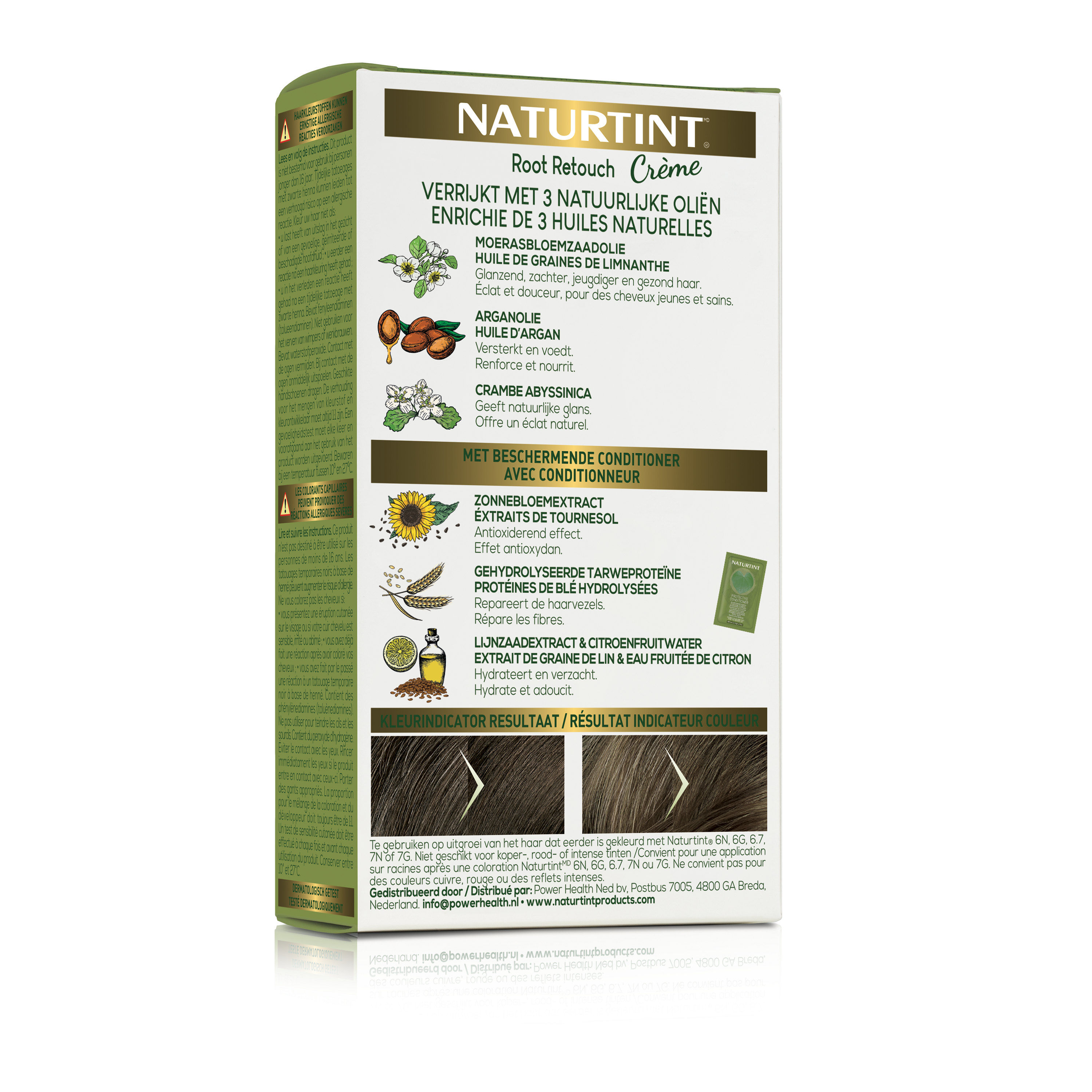 Naturtint root retouch hair coloring tube in donkerblond, 45ml, showing the product packaging with brand and color details