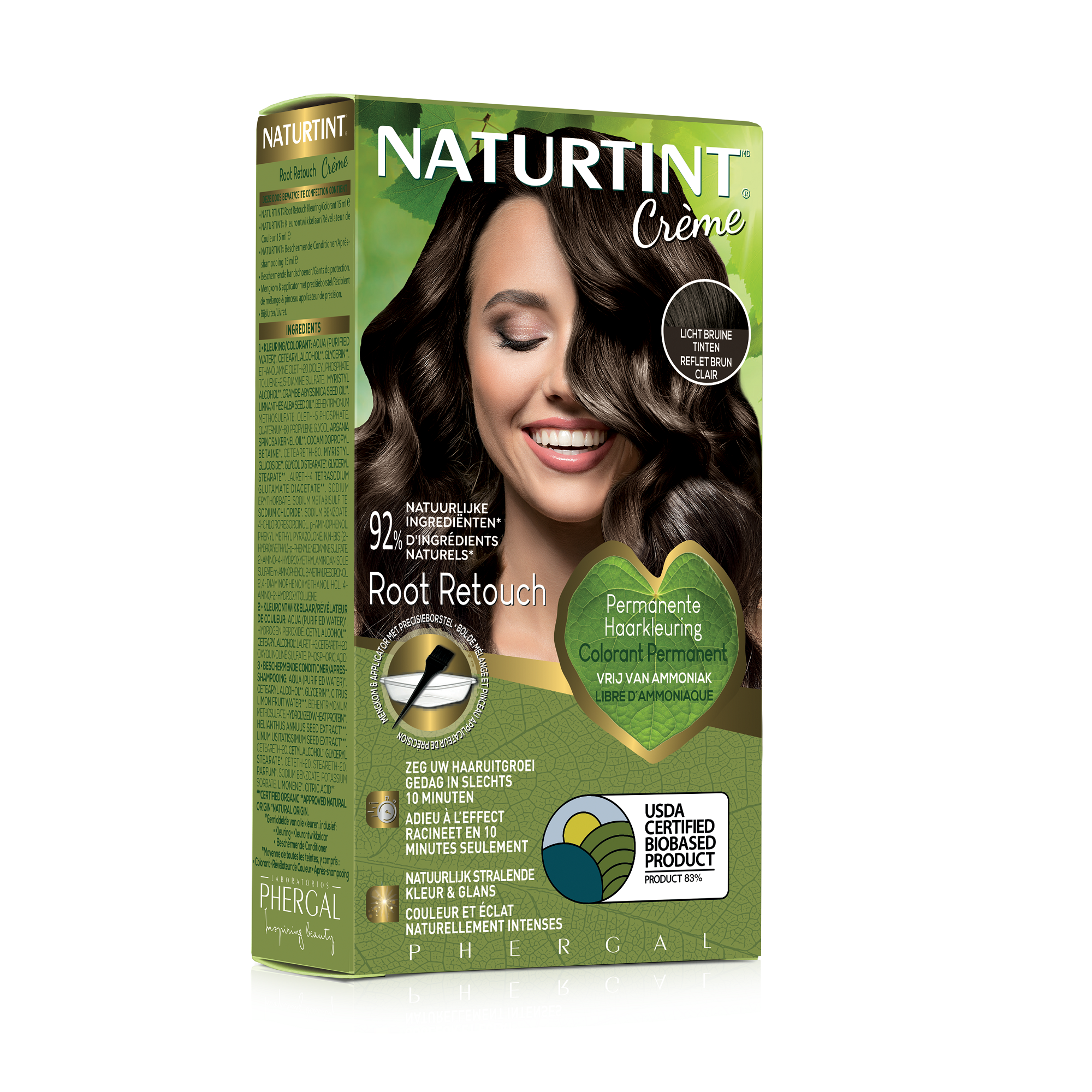 Naturtint Root retouch light brown hair coloring tube, 45ml, natural hair dye for root touch-ups