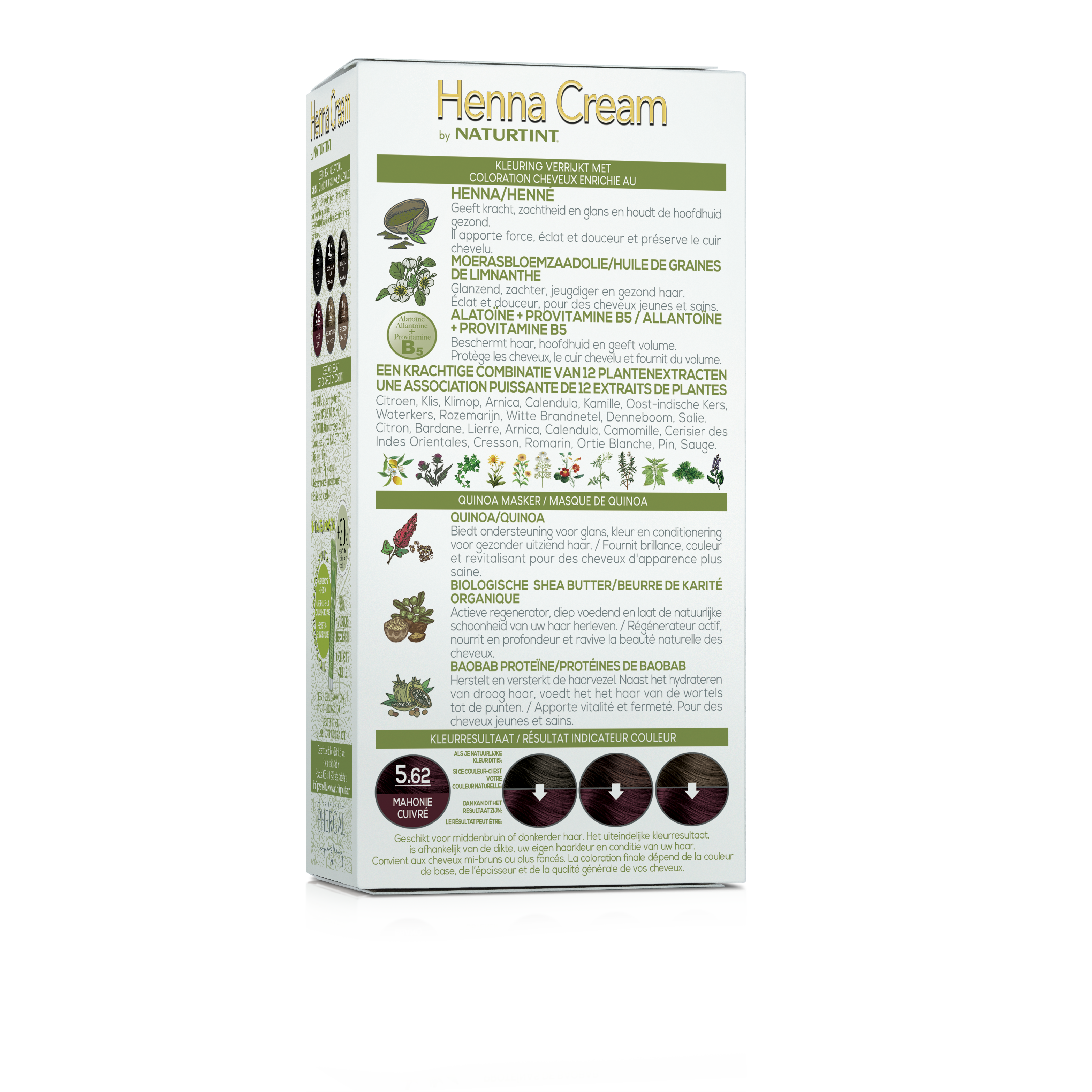 Naturtint Henna Cream 5.62 Mahogany Hair Dye, 110ml. Natural hair coloring cream with rich mahogany shade.