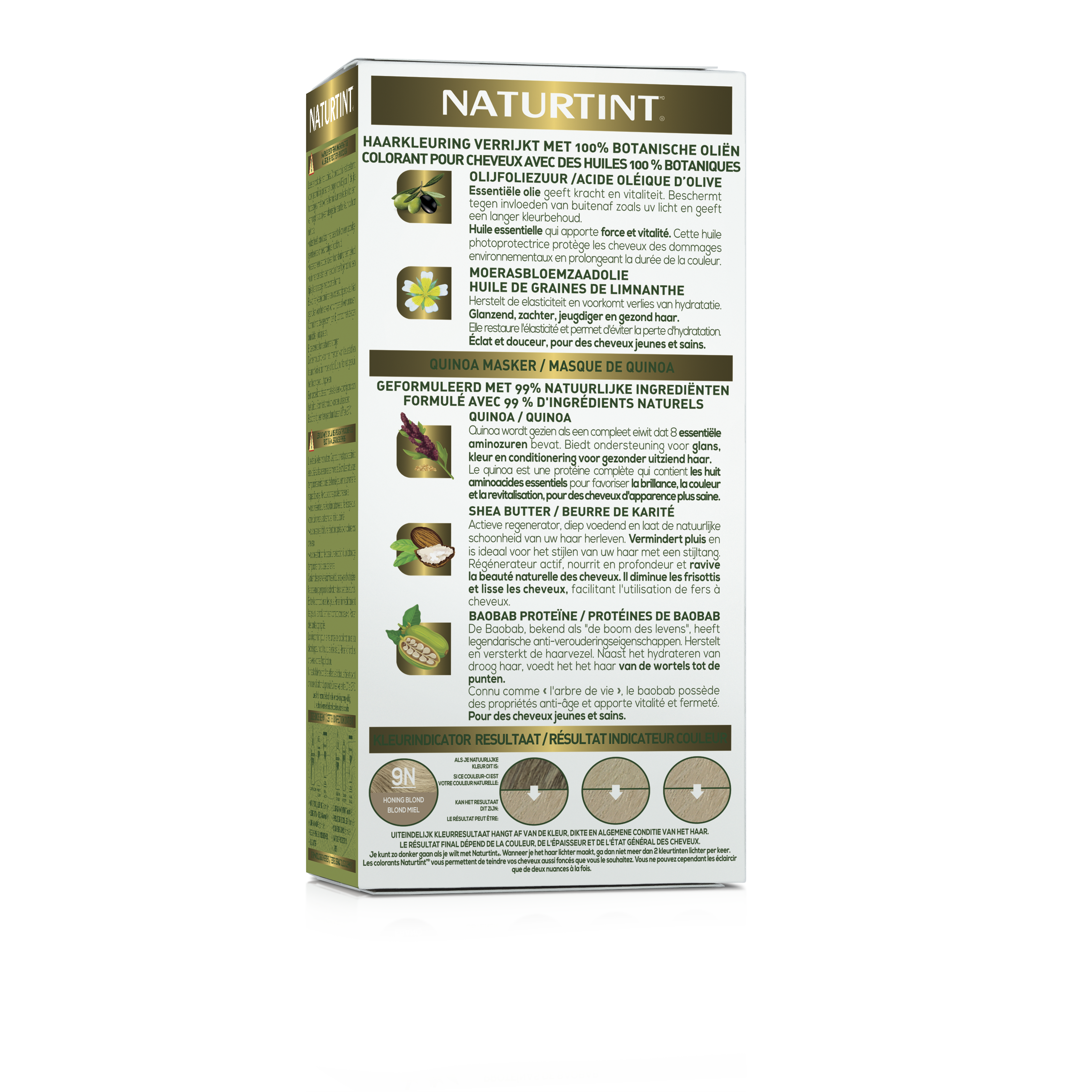 Naturtint 9N Honingblond hair coloring cream in 170ml bottle, showing the product packaging and branding.