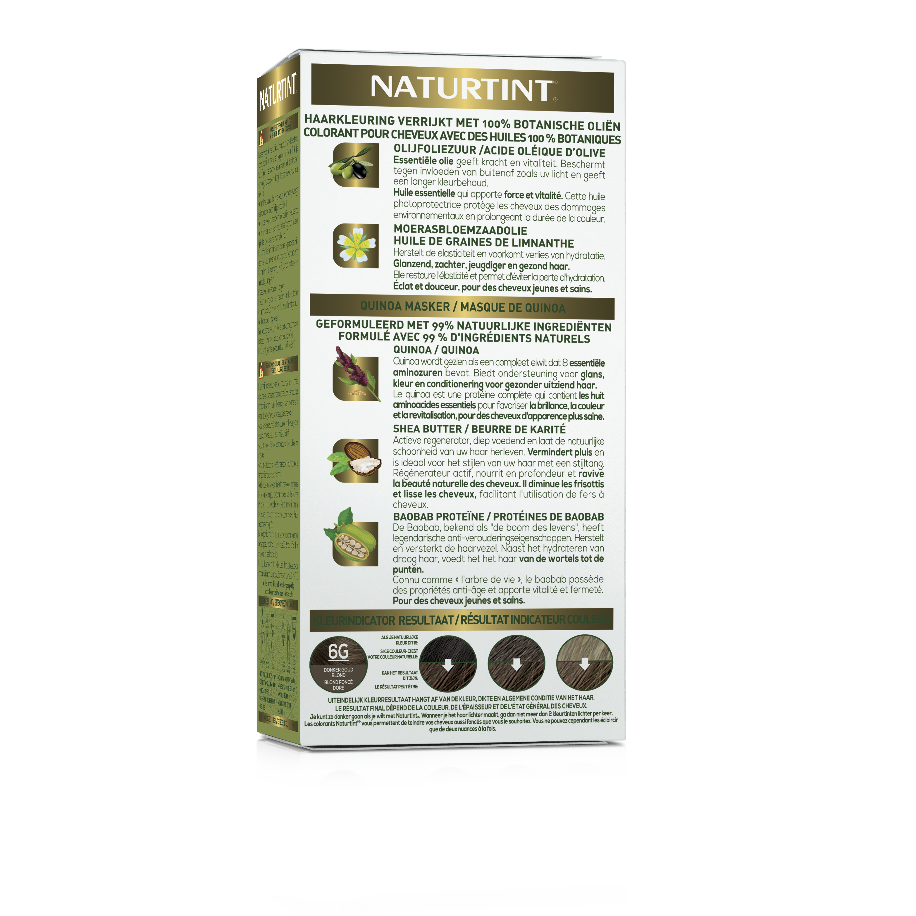 Naturtint 6G Donker Goudblond hair coloring cream in 170ml tube, showcasing the Naturtint brand and product packaging.