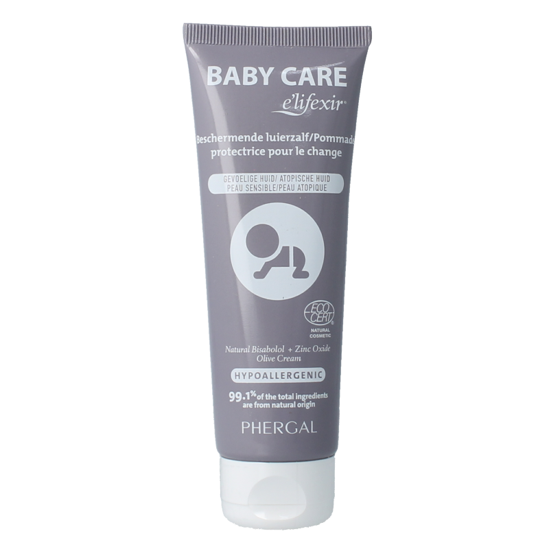 Baby Care E lifexir baby nappy cream in 75ml tube, gentle diaper rash cream for delicate baby skin.