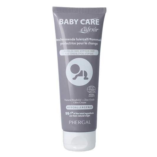 Baby Care E lifexir baby nappy cream in 75ml tube, gentle diaper rash cream for delicate baby skin.
