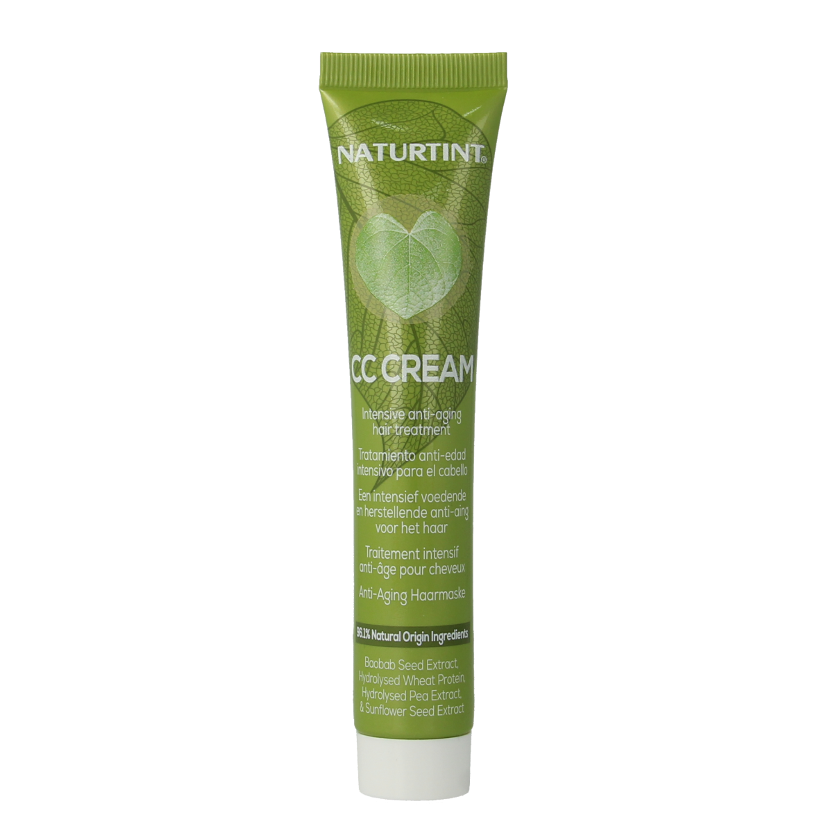 Naturtint CC Cream anti-aging hair treatment in 50ml bottle, natural hair care product for nourishing and revitalizing hair.
