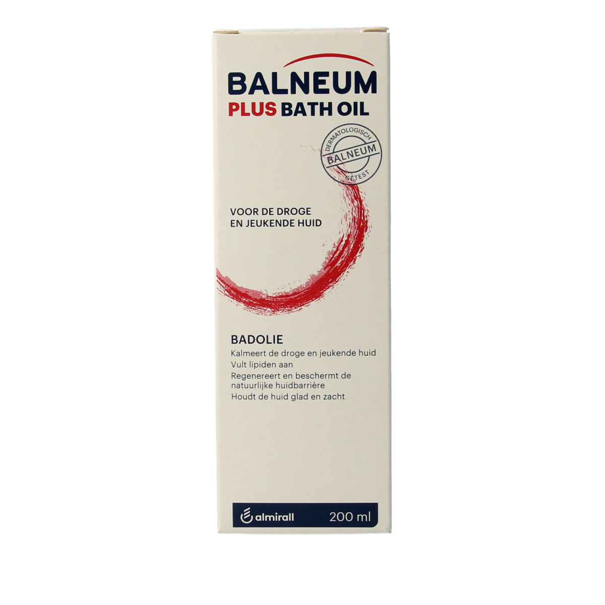 Balneum Plus badolie 200ml bottle for bath and shower, with label showing product details and branding.