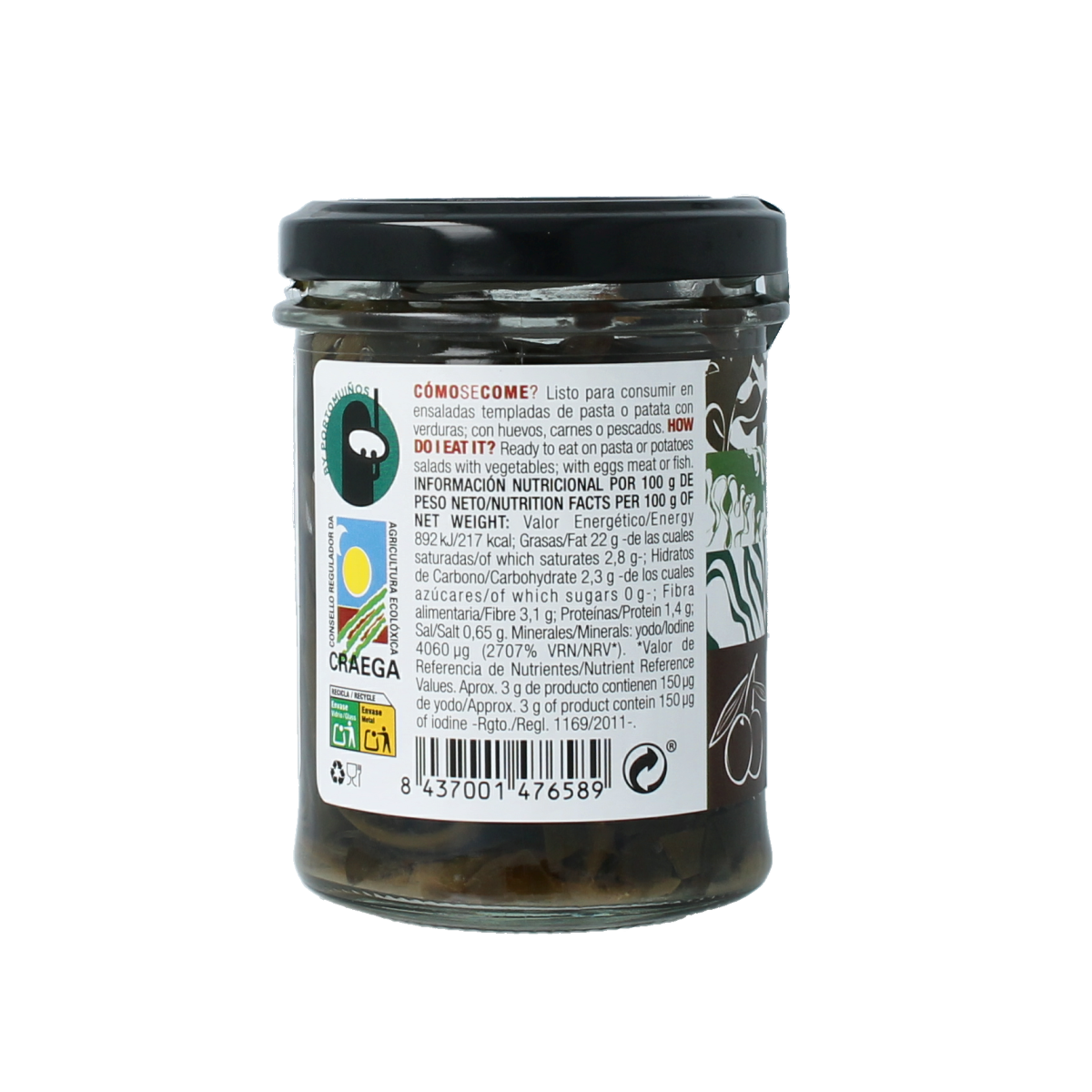 Porto-Muinos bio Zeeweersalade with potatoes, vegetables, and fruit in a 160g package, fresh and organic.