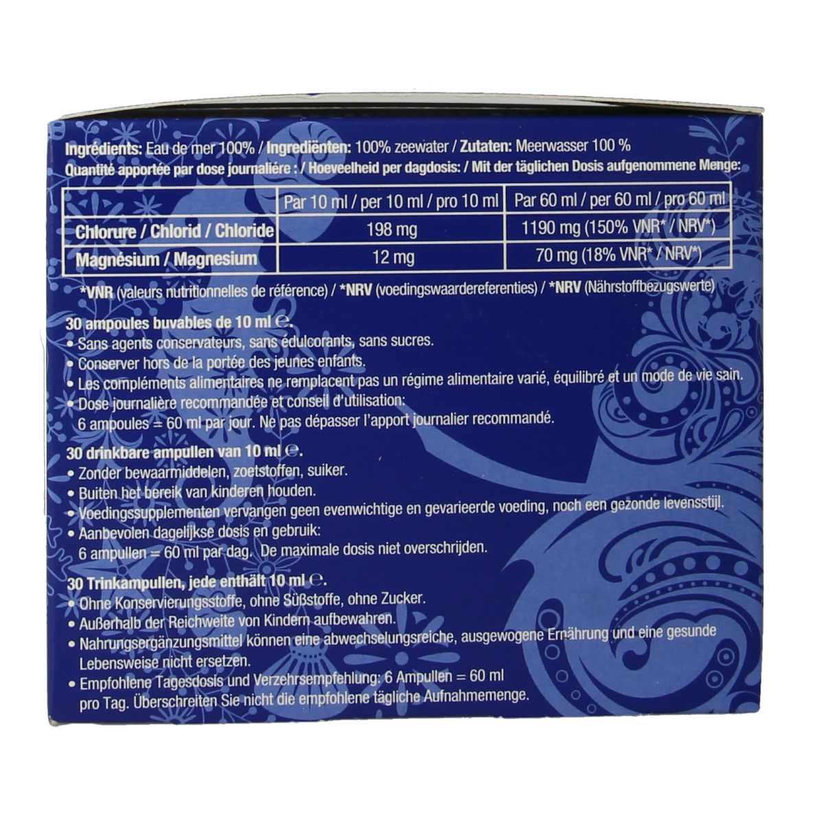 Quinton Hypertonic mineral ampoules, 10ml, showing sealed glass ampules for mineral supplementation from the Quinton brand.