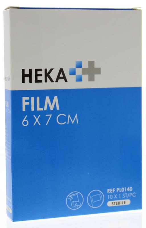 Hekafilm Wondfolie 6x7 cm gauze and compresses, 10-pack, sterile wound dressing by Hekafilm, suitable for wound care.