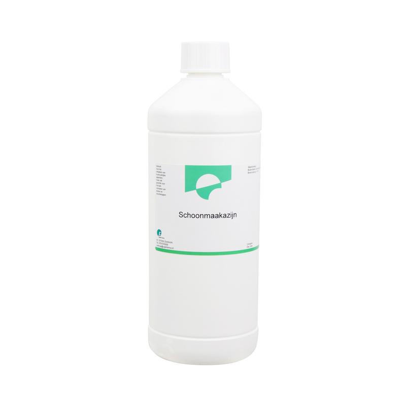 Orphi Schoonmaakazijn 1 liter bottle with white label and blue cap, ideal for cleaning and household use.