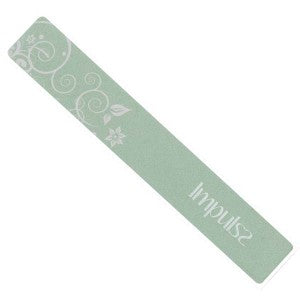 Impulss 2-way shine file for hand care, showing a close-up of the black and pink nail file with brand logo.