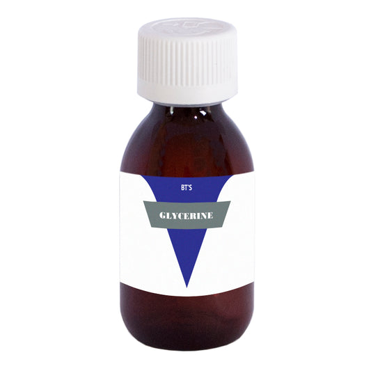 BT'S Glycerine plantaardig foot care product in a 120ml bottle, featuring a clear label and cap, designed for nourishing foot care.